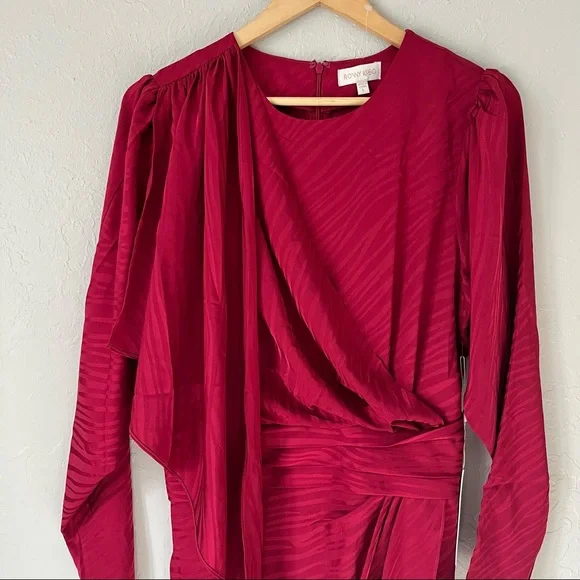 NWT Ronny Kobo Shanaya Dress Red L - Picture 2 of 16
